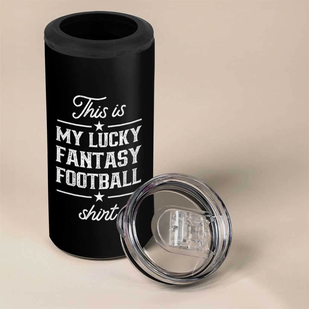 Lucky Fantasy Football 4 in 1 Can Cooler Tumbler Commissioner Draft Party Commish FFL - Wonder Print Shop
