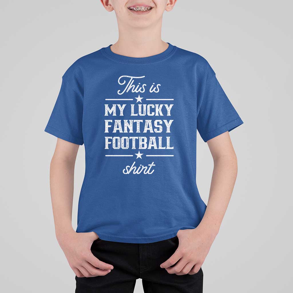 Lucky Fantasy Football T Shirt For Kid Commissioner Draft Party Commish FFL - Wonder Print Shop