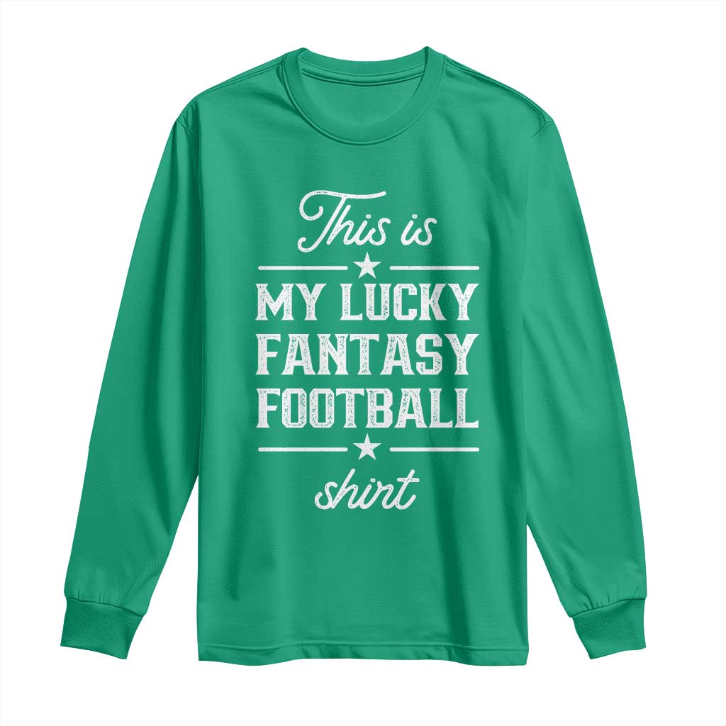 Lucky Fantasy Football Long Sleeve Shirt Commissioner Draft Party Commish FFL - Wonder Print Shop