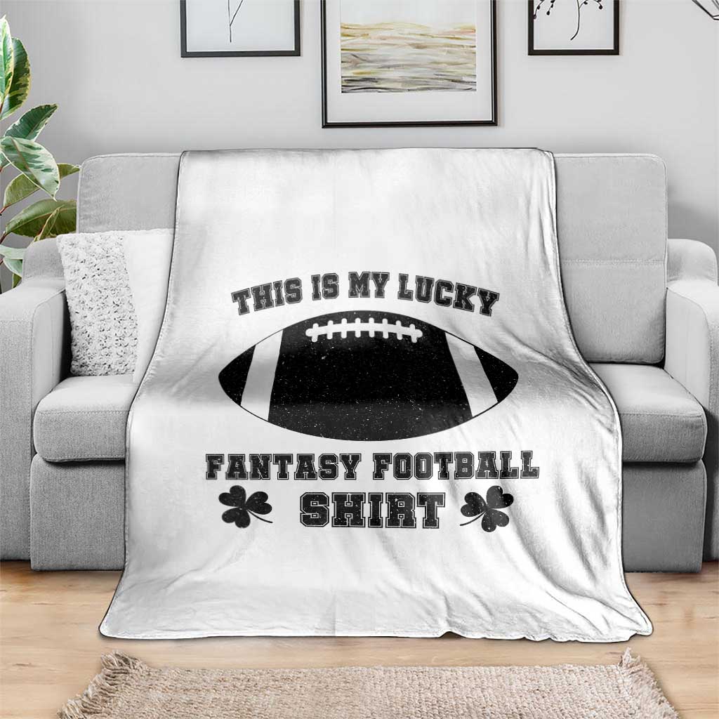 Lucky Fantasy Football Throw Blanket Vintage Commissioner Draft Party Commish FFL - Wonder Print Shop
