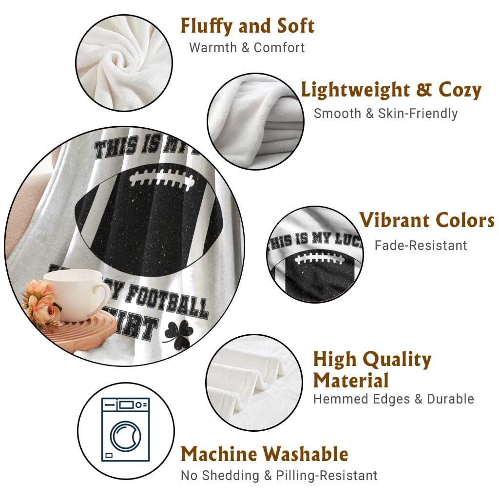 Lucky Fantasy Football Throw Blanket Vintage Commissioner Draft Party Commish FFL - Wonder Print Shop