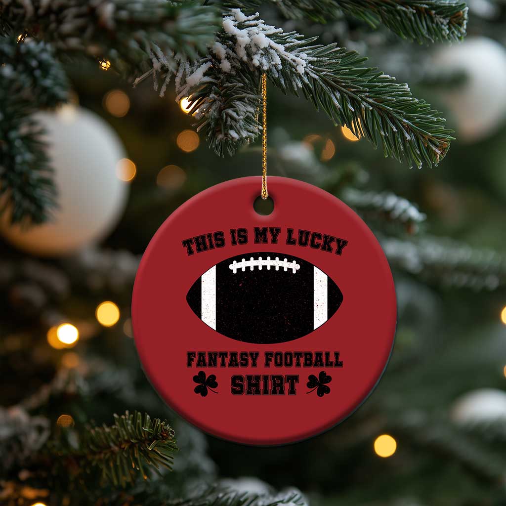 Lucky Fantasy Football Christmas Ornament Vintage Commissioner Draft Party Commish FFL - Wonder Print Shop