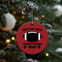 Lucky Fantasy Football Christmas Ornament Vintage Commissioner Draft Party Commish FFL - Wonder Print Shop