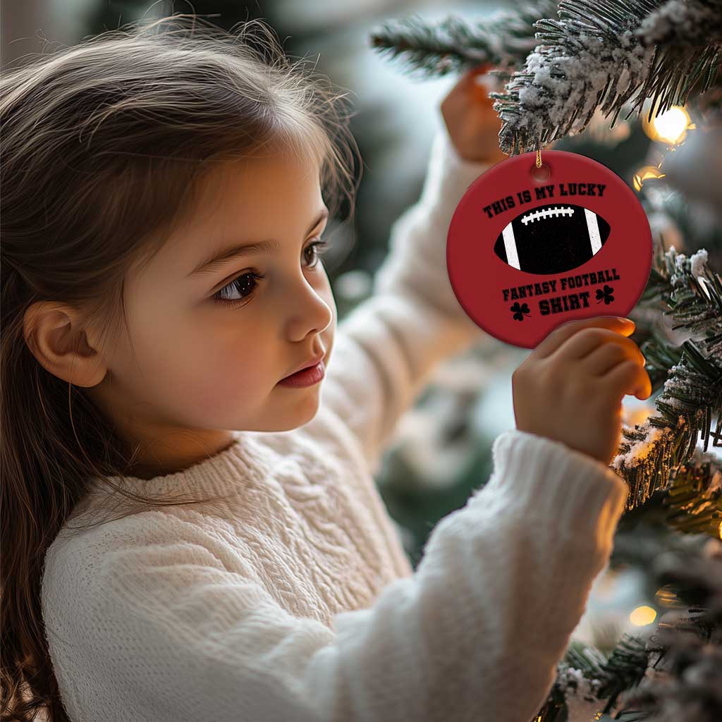 Lucky Fantasy Football Christmas Ornament Vintage Commissioner Draft Party Commish FFL - Wonder Print Shop