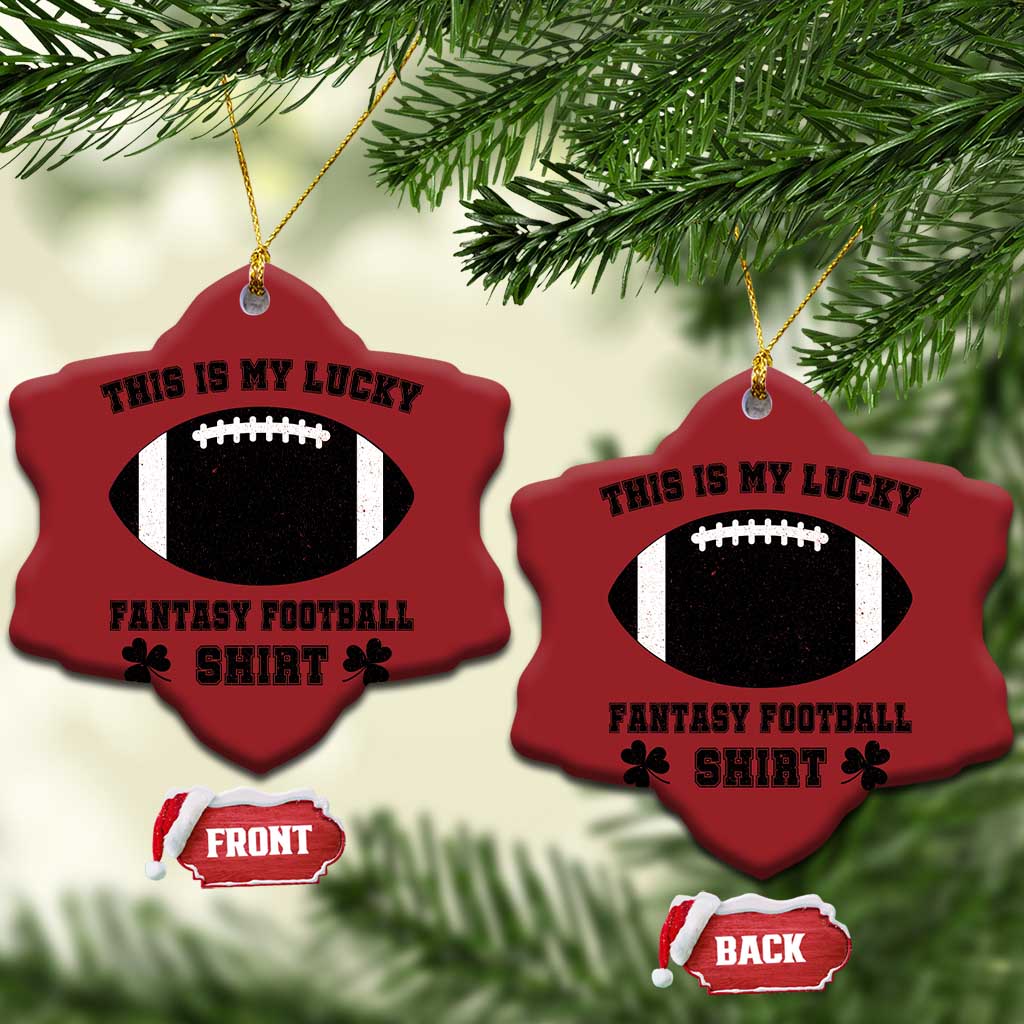 Lucky Fantasy Football Christmas Ornament Vintage Commissioner Draft Party Commish FFL - Wonder Print Shop