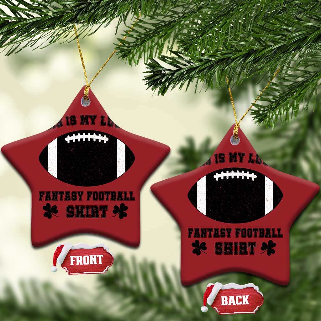 Lucky Fantasy Football Christmas Ornament Vintage Commissioner Draft Party Commish FFL - Wonder Print Shop