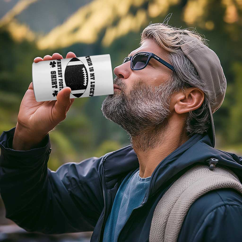 Lucky Fantasy Football 4 in 1 Can Cooler Tumbler Vintage Commissioner Draft Party Commish FFL - Wonder Print Shop