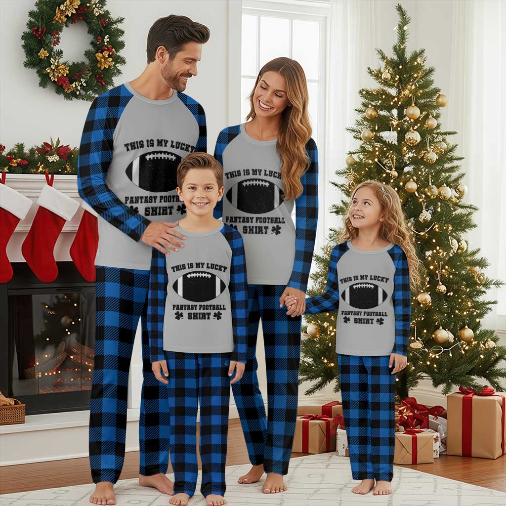 Lucky Fantasy Football Plaid Pajama Set Vintage Commissioner Draft Party Commish FFL - Wonder Print Shop