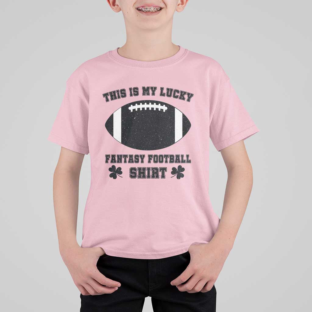 Lucky Fantasy Football T Shirt For Kid Vintage Commissioner Draft Party Commish FFL - Wonder Print Shop