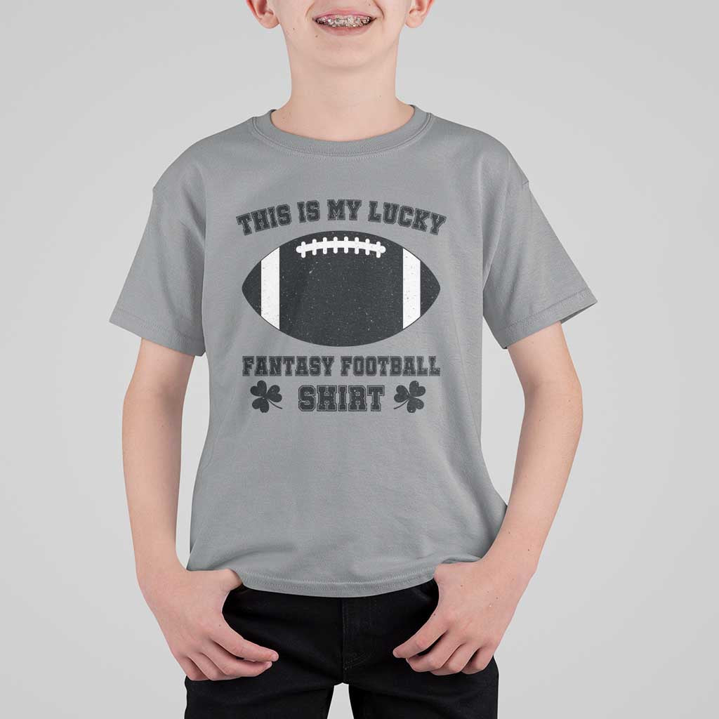 Lucky Fantasy Football T Shirt For Kid Vintage Commissioner Draft Party Commish FFL - Wonder Print Shop