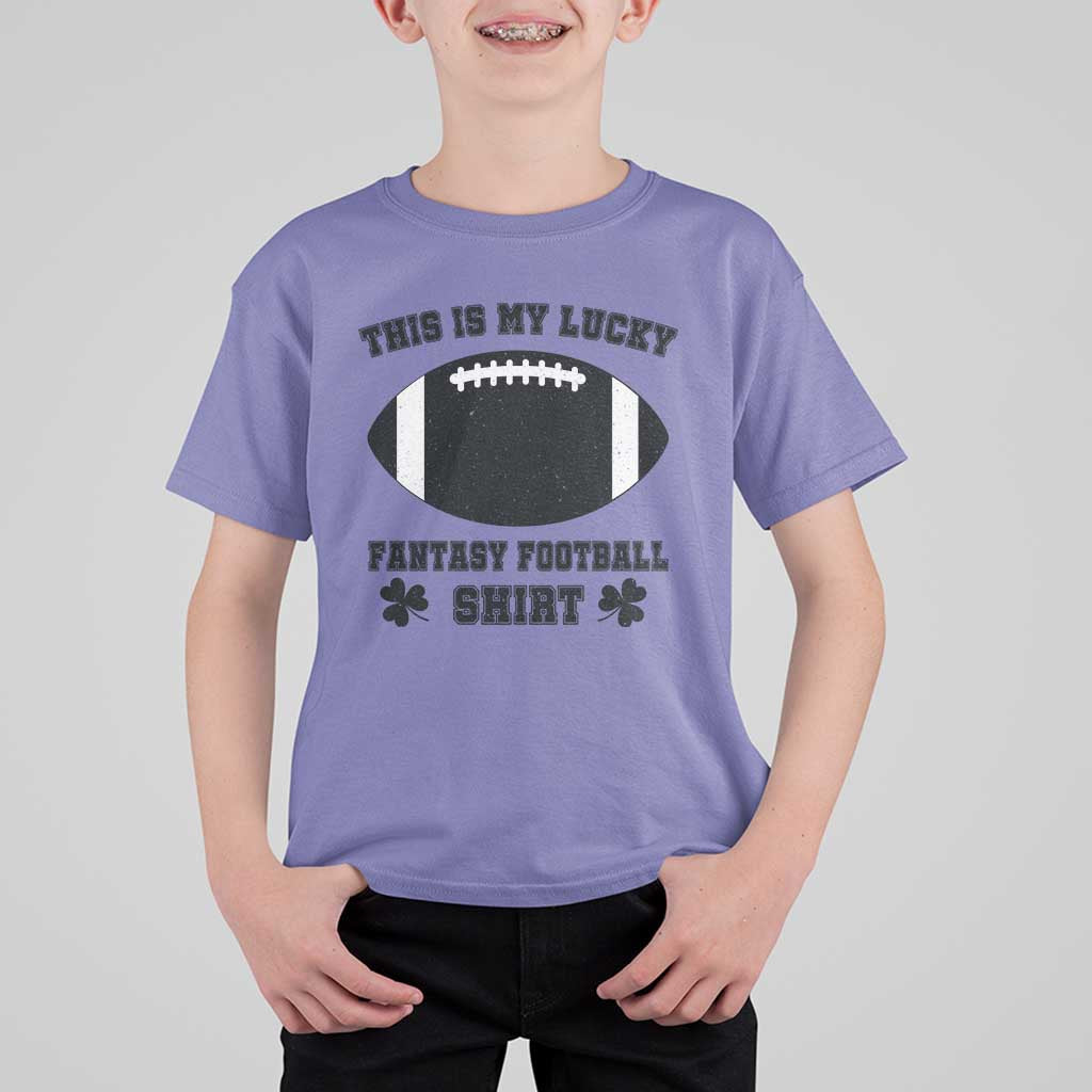 Lucky Fantasy Football T Shirt For Kid Vintage Commissioner Draft Party Commish FFL - Wonder Print Shop