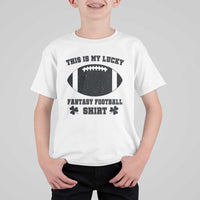 Lucky Fantasy Football T Shirt For Kid Vintage Commissioner Draft Party Commish FFL - Wonder Print Shop