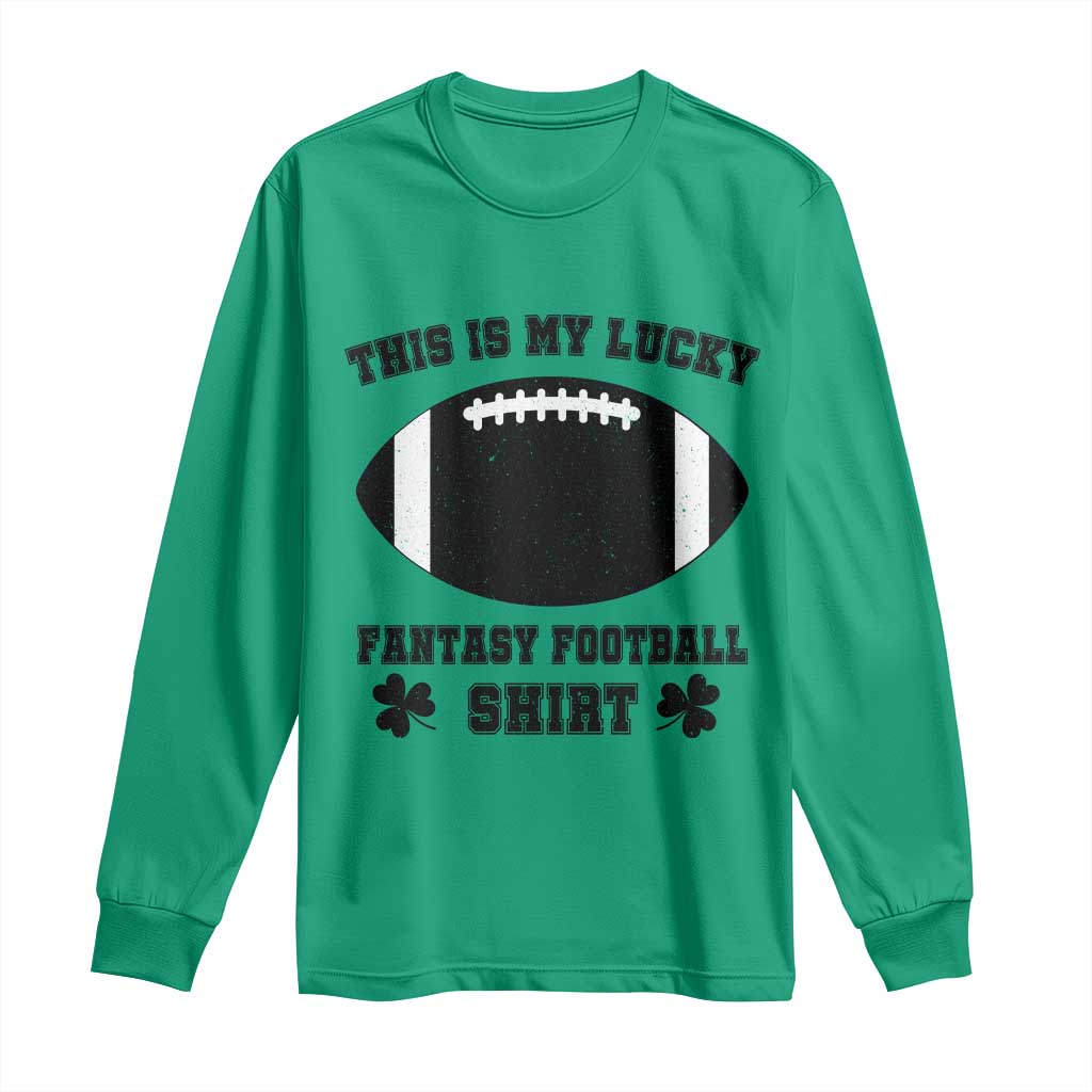Lucky Fantasy Football Long Sleeve Shirt Vintage Commissioner Draft Party Commish FFL - Wonder Print Shop