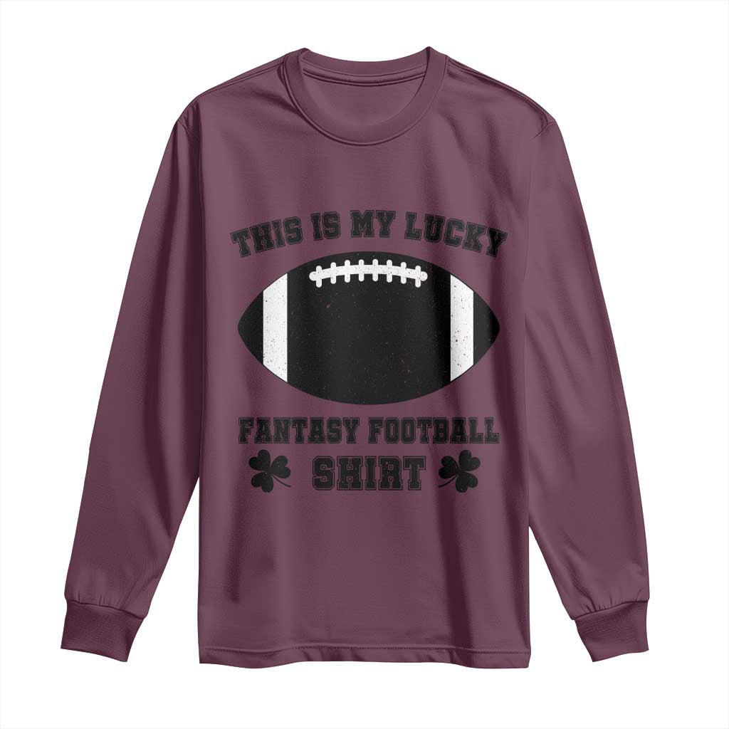 Lucky Fantasy Football Long Sleeve Shirt Vintage Commissioner Draft Party Commish FFL - Wonder Print Shop