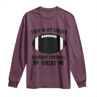 Lucky Fantasy Football Long Sleeve Shirt Vintage Commissioner Draft Party Commish FFL - Wonder Print Shop