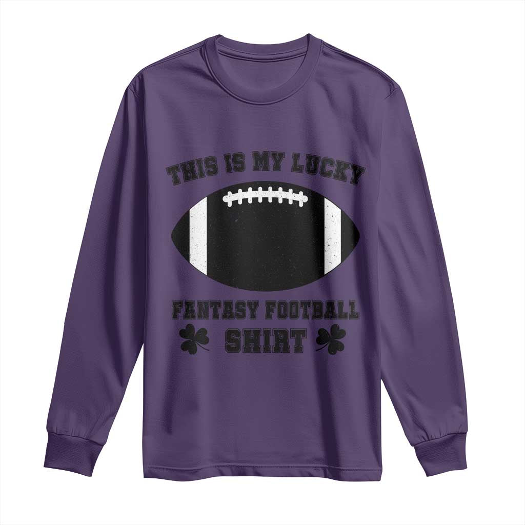 Lucky Fantasy Football Long Sleeve Shirt Vintage Commissioner Draft Party Commish FFL - Wonder Print Shop