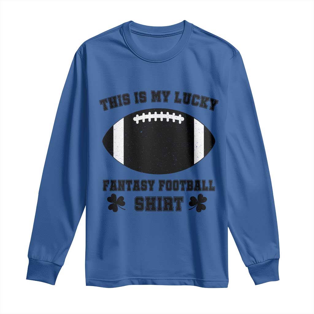 Lucky Fantasy Football Long Sleeve Shirt Vintage Commissioner Draft Party Commish FFL - Wonder Print Shop