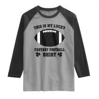 Lucky Fantasy Football Raglan Shirt Vintage Commissioner Draft Party Commish FFL - Wonder Print Shop