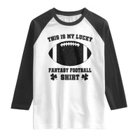 Lucky Fantasy Football Raglan Shirt Vintage Commissioner Draft Party Commish FFL - Wonder Print Shop