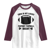 Lucky Fantasy Football Raglan Shirt Vintage Commissioner Draft Party Commish FFL - Wonder Print Shop