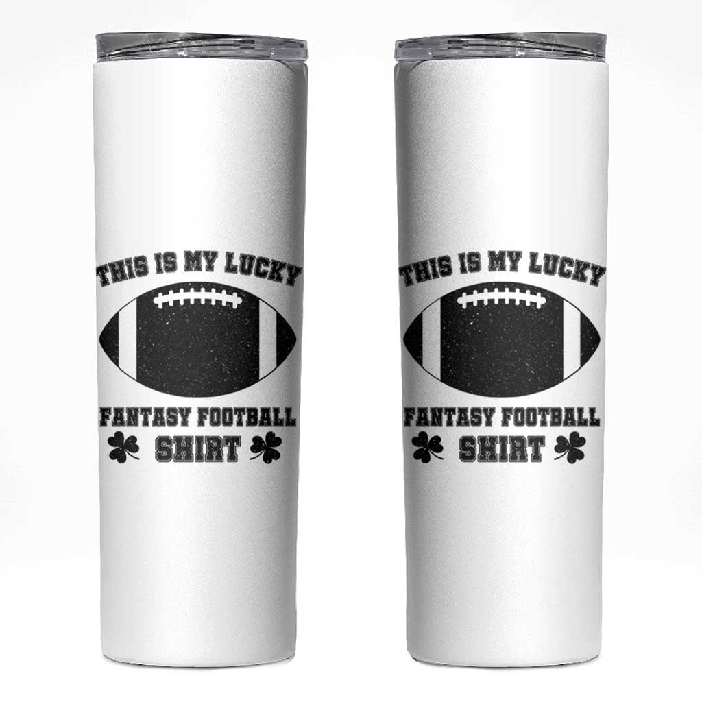Lucky Fantasy Football Skinny Tumbler Vintage Commissioner Draft Party Commish FFL - Wonder Print Shop