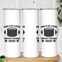 Lucky Fantasy Football Skinny Tumbler Vintage Commissioner Draft Party Commish FFL - Wonder Print Shop