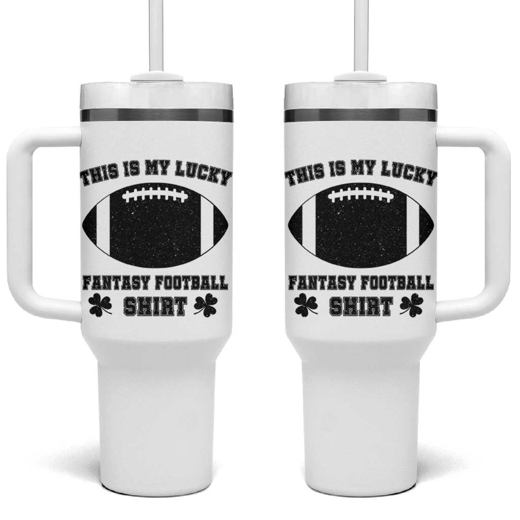 Lucky Fantasy Football Tumbler With Handle Vintage Commissioner Draft Party Commish FFL - Wonder Print Shop