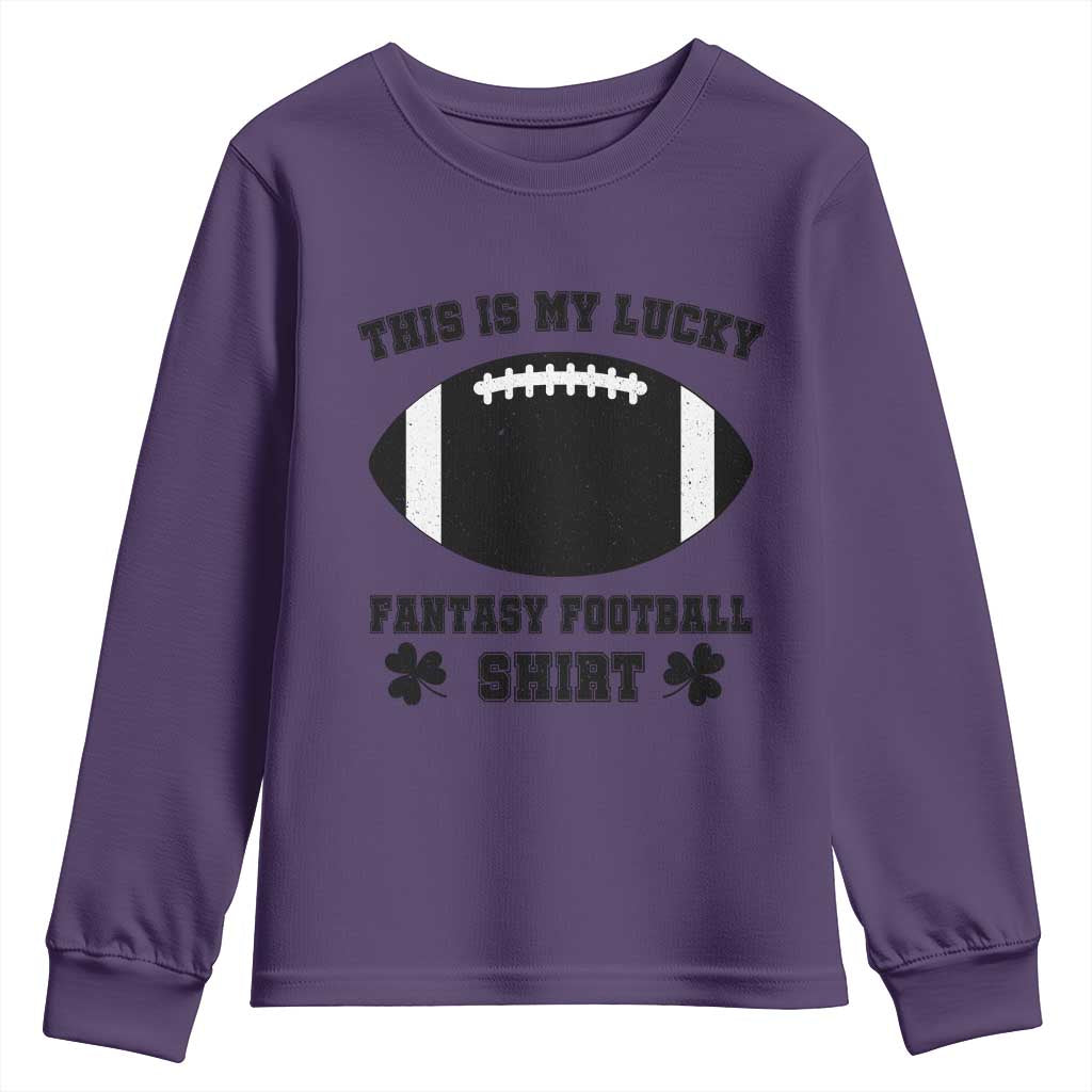 Lucky Fantasy Football Youth Sweatshirt Vintage Commissioner Draft Party Commish FFL - Wonder Print Shop