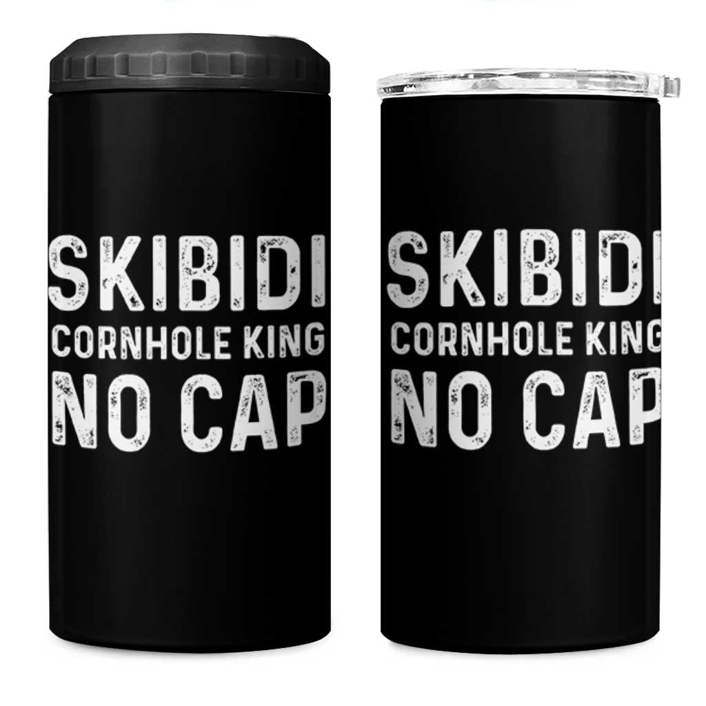 Cornhole King 4 in 1 Can Cooler Tumbler No Cap Funny Bean Bag Toss Game