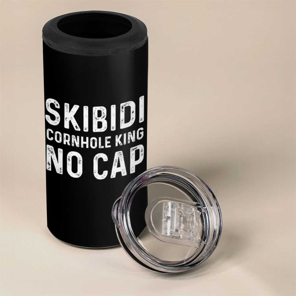 Cornhole King 4 in 1 Can Cooler Tumbler No Cap Funny Bean Bag Toss Game