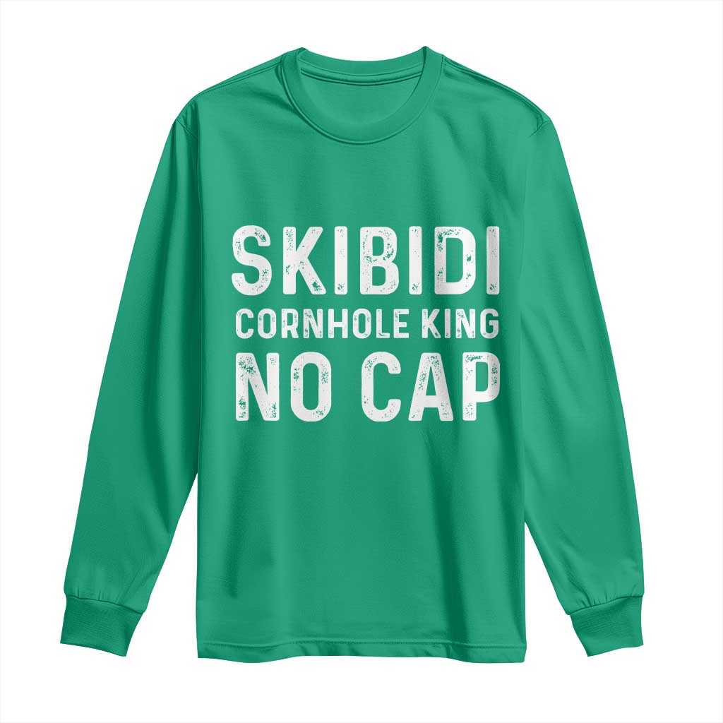 Cornhole King Long Sleeve Shirt No Cap Funny Bean Bag Toss Game