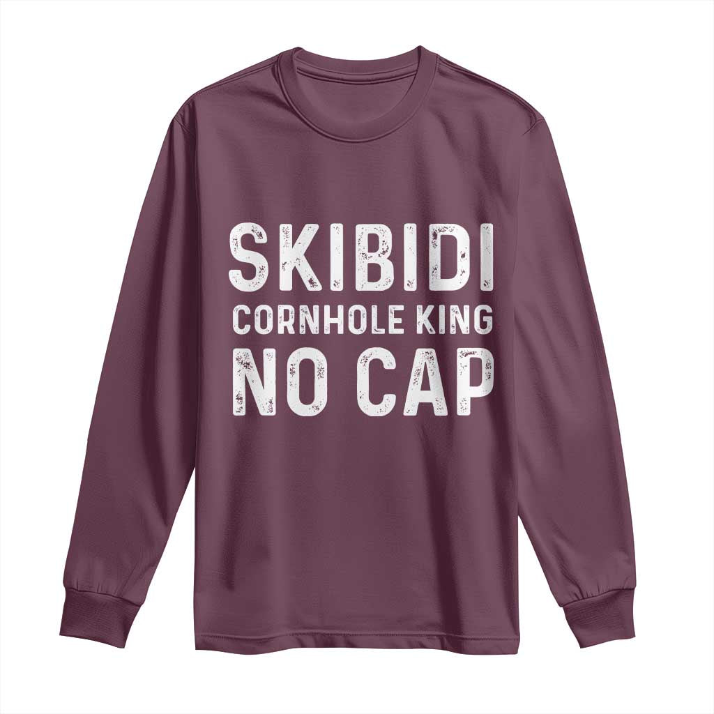 Cornhole King Long Sleeve Shirt No Cap Funny Bean Bag Toss Game