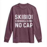 Cornhole King Long Sleeve Shirt No Cap Funny Bean Bag Toss Game