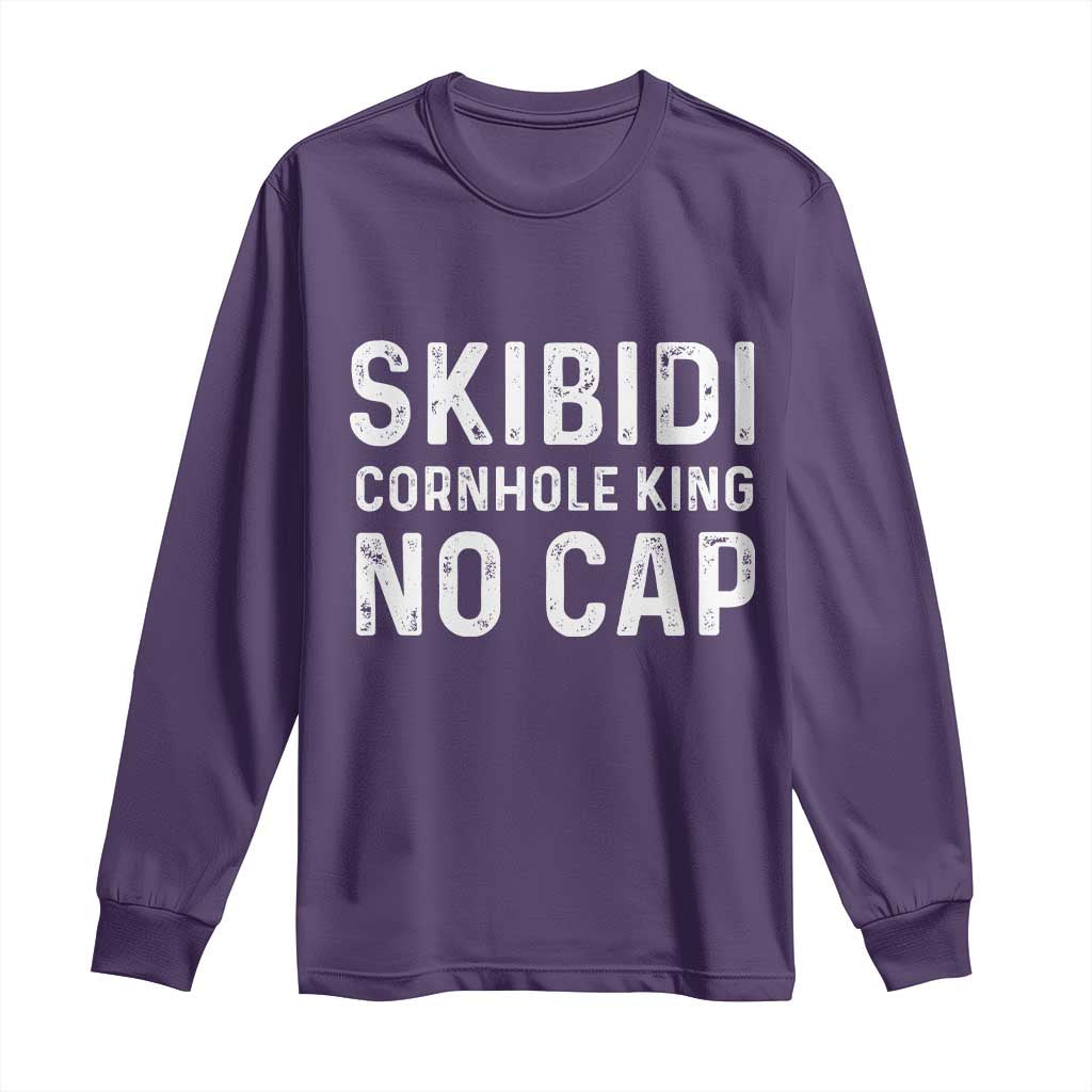 Cornhole King Long Sleeve Shirt No Cap Funny Bean Bag Toss Game