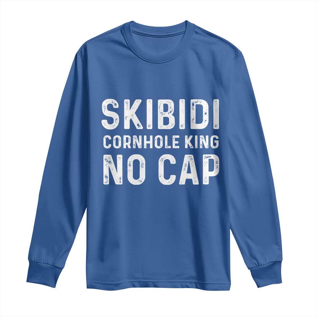 Cornhole King Long Sleeve Shirt No Cap Funny Bean Bag Toss Game