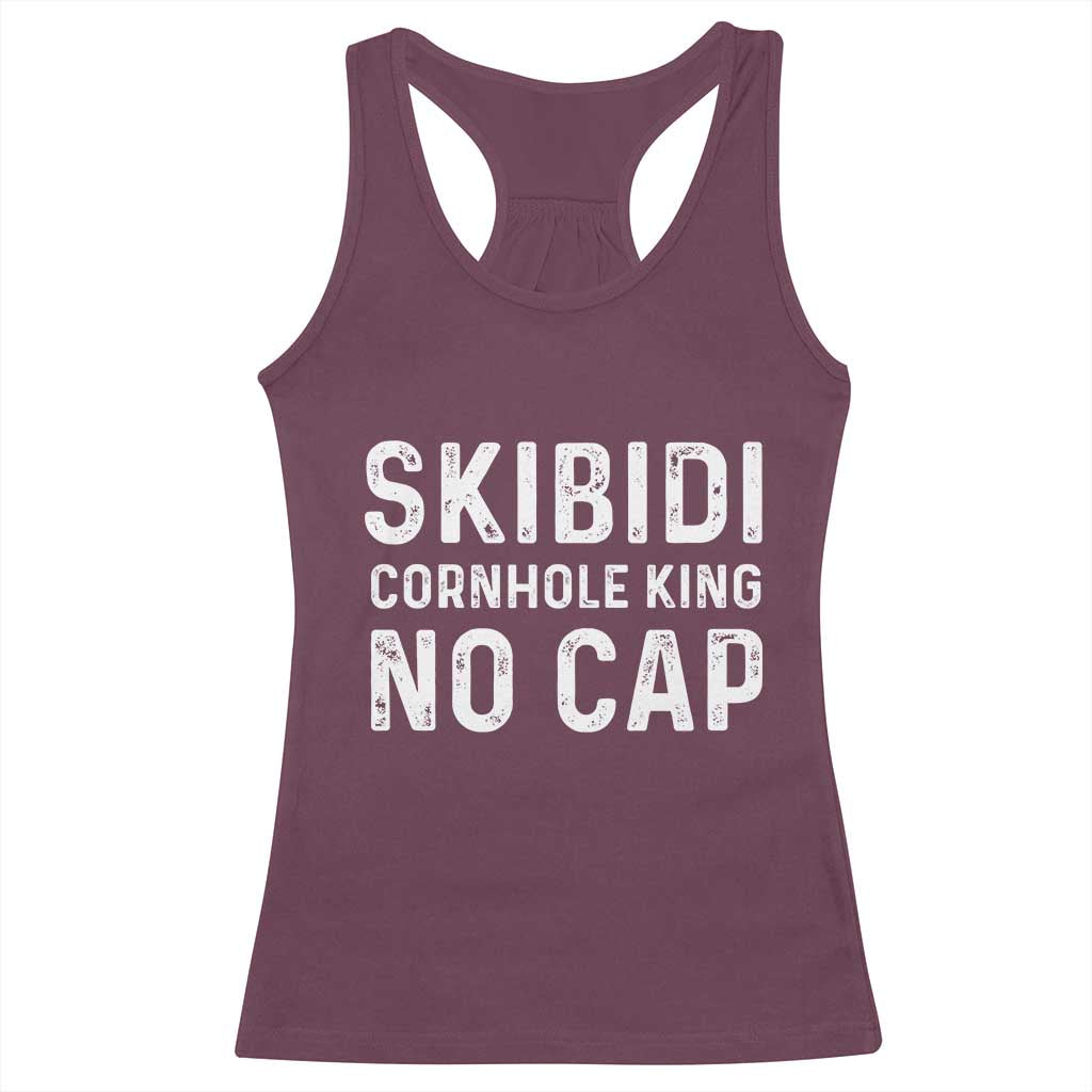 Cornhole King Racerback Tank Top No Cap Funny Bean Bag Toss Game