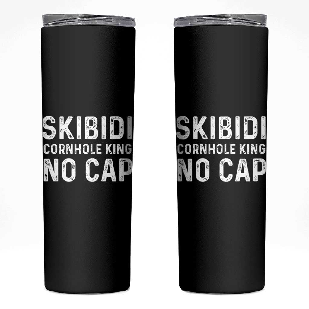 Cornhole King Skinny Tumbler No Cap Funny Bean Bag Toss Game