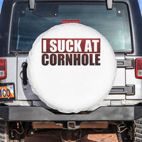 I Suck At Cornhole Spare Tire Cover Funny Bean Bag Toss Game