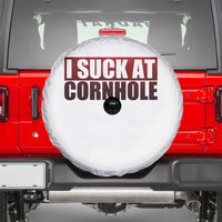 I Suck At Cornhole Spare Tire Cover Funny Bean Bag Toss Game