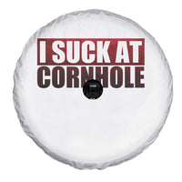 I Suck At Cornhole Spare Tire Cover Funny Bean Bag Toss Game