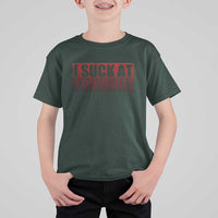 I Suck At Cornhole T Shirt For Kid Funny Bean Bag Toss Game