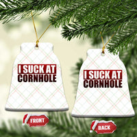 I Suck At Cornhole Ceramic Ornament Funny Bean Bag Toss Game