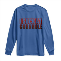 I Suck At Cornhole Long Sleeve Shirt Funny Bean Bag Toss Game