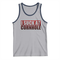 I Suck At Cornhole Tank Top Funny Bean Bag Toss Game