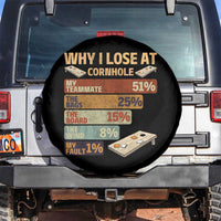 Funny Cornhole Player Spare Tire Cover Retro Why I Lose Game Day Bean Bag Toss Game