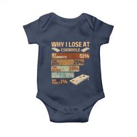Funny Cornhole Player Baby Onesie Retro Why I Lose Game Day Bean Bag Toss Game