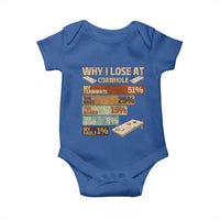 Funny Cornhole Player Baby Onesie Retro Why I Lose Game Day Bean Bag Toss Game