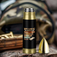 Funny Cornhole Player Bullet Tumbler Retro Why I Lose Game Day Bean Bag Toss Game