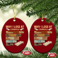 Funny Cornhole Player Ceramic Ornament Retro Why I Lose Game Day Bean Bag Toss Game