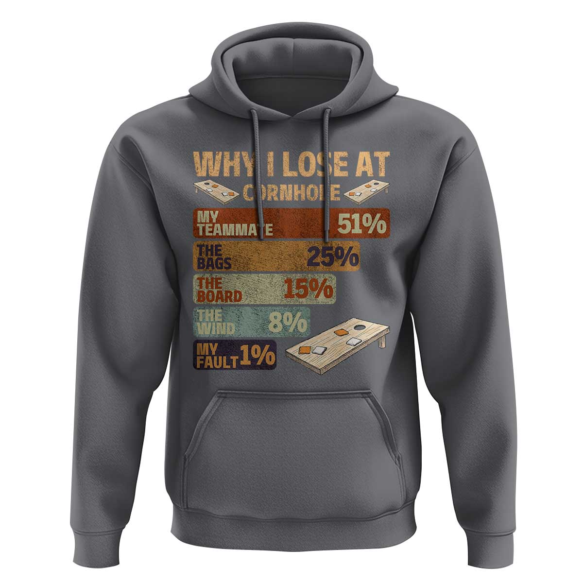Funny Cornhole Player Hoodie Retro Why I Lose Game Day Bean Bag Toss Game